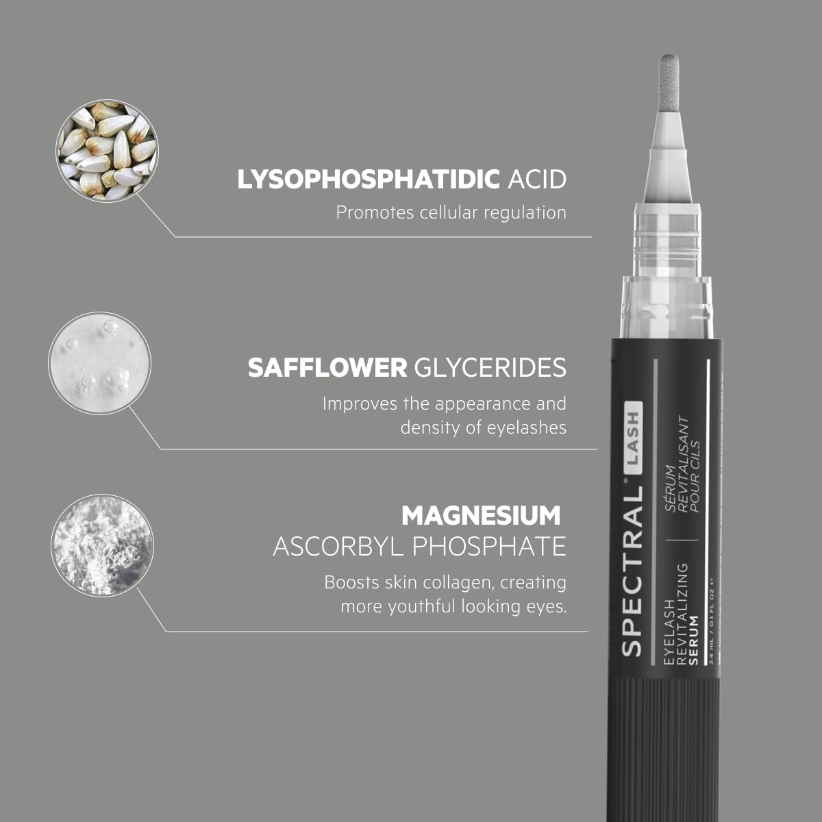 DS Laboratories Spectral.LASH pictured with lash extensions to show compatibility and gentle formula benefit