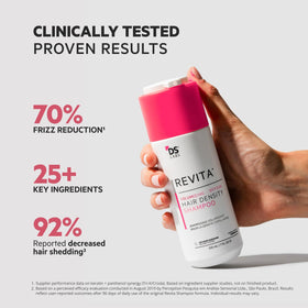 DS Laboratories model with blowout showing visible root lift and voluminous finish benefit