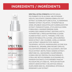 DS Laboratories ingredient display featuring Nanoxidil and Melanex benefits visually