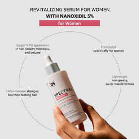 DS Laboratories dropper applying serum to scalp for targeted density support