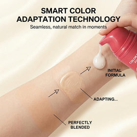 DTMIEAXN texture swatch on hand showing blendable hydrating finish