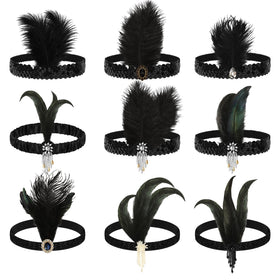 DTOFOOT front view of headband set showing nine vintage styles and immediate outfit impact