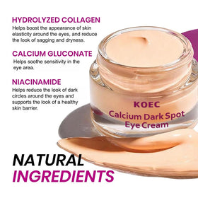 DTTLYKSYBHJ label detail highlighting key actives calcium collagen niacinamide