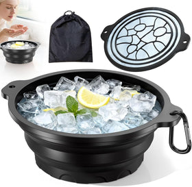 Dtuoen face bowl front view showing sleek black design and easy setup for quick cold plunges