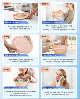 Dtuoen face bowl in use on a bathroom sink demonstrating hands-free cooling