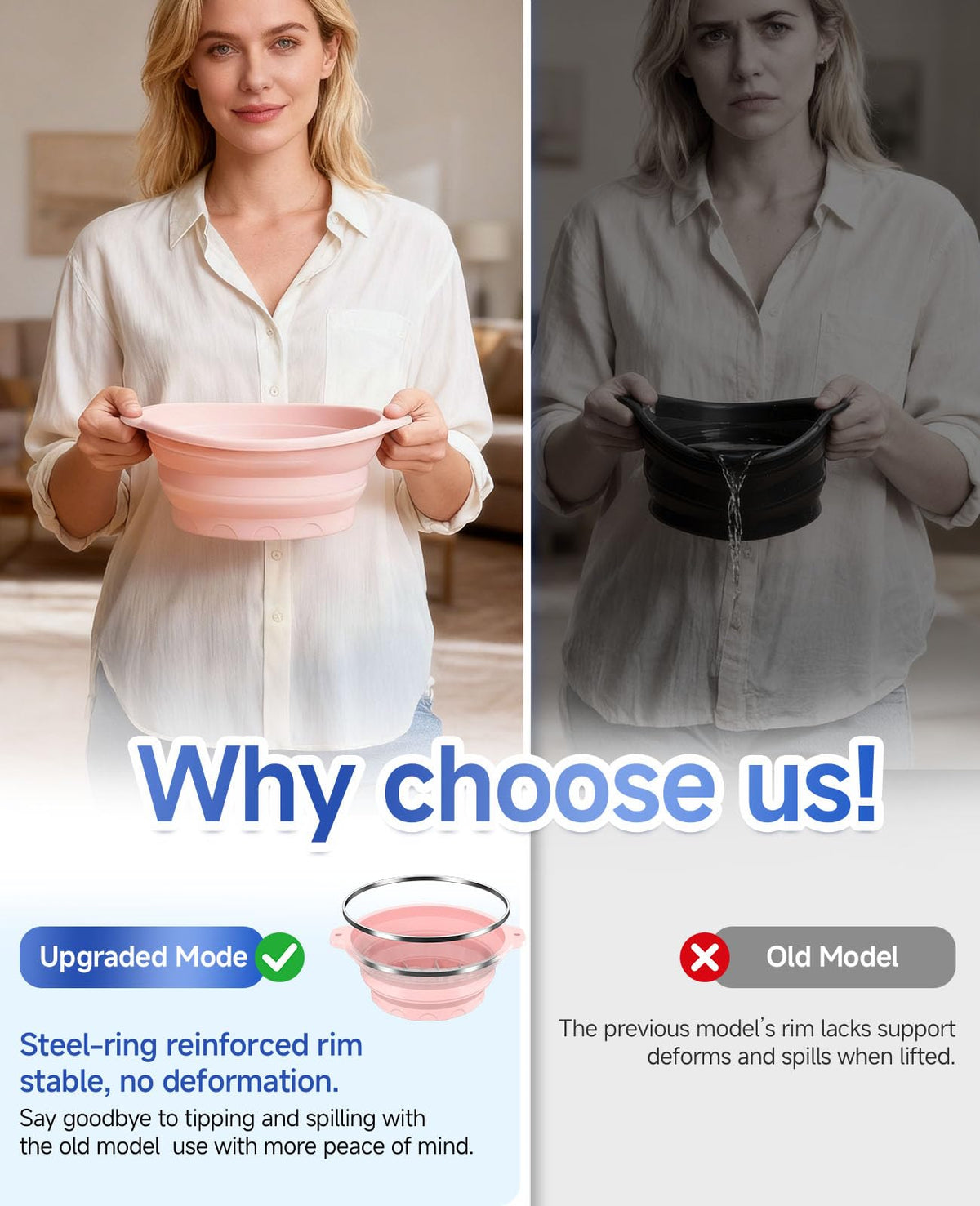 Dtuoen bowl in use with face immersed, provides even cooling