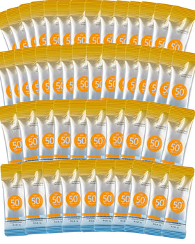 DuaTana front packaging showing 50 sunscreen sachets, easy travel protection