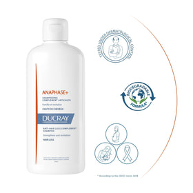 Ducray Anaphase+ in-hand application demonstrating scalp massage benefit