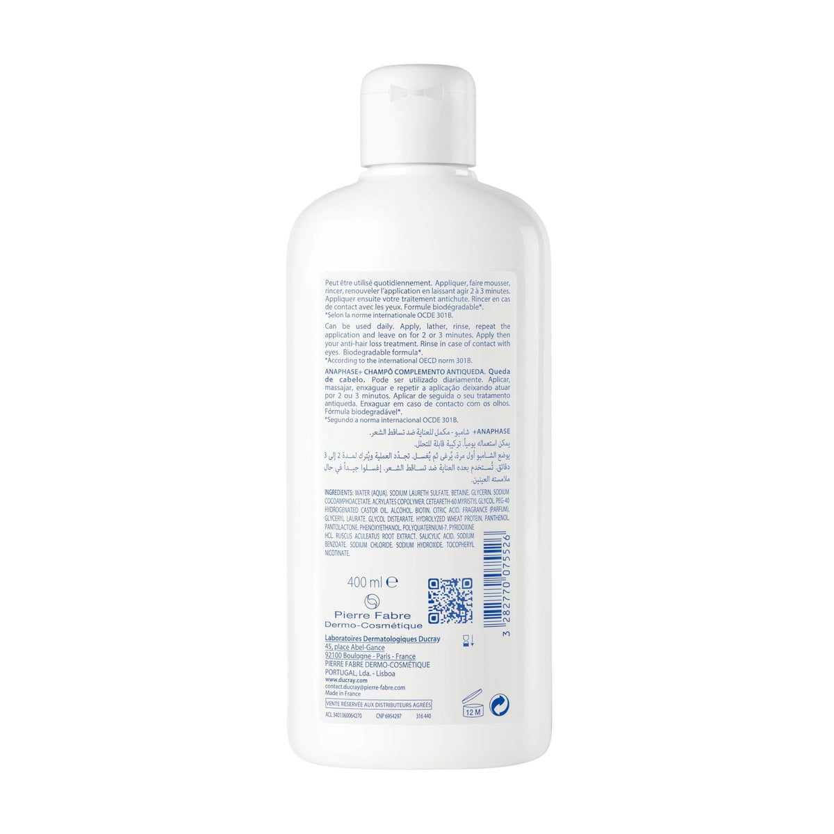 Ducray Anaphase+ pump and cap detail highlighting ease of use