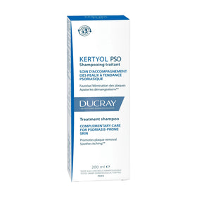 Ducray Kertyol P.S.O. shampoo being applied to scalp demonstrating targeted treatment use