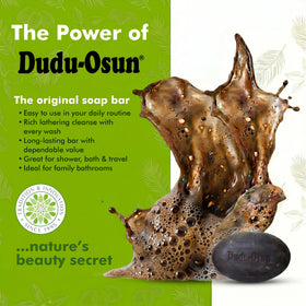 Dudu-Osun bar lather in hand demonstrating gentle foaming benefit