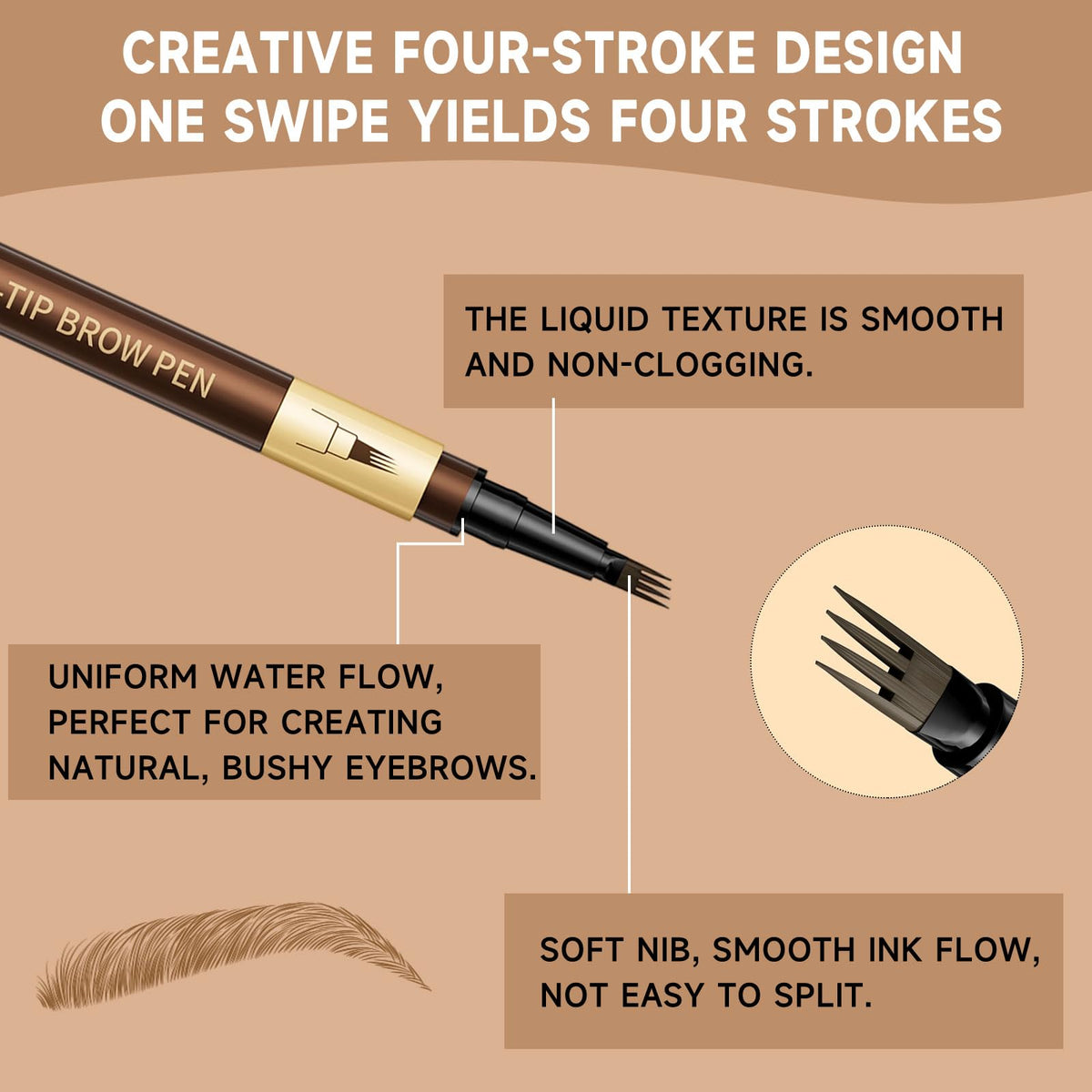 DUDUDU close-up of the 4-tip nib for precise hair-like strokes