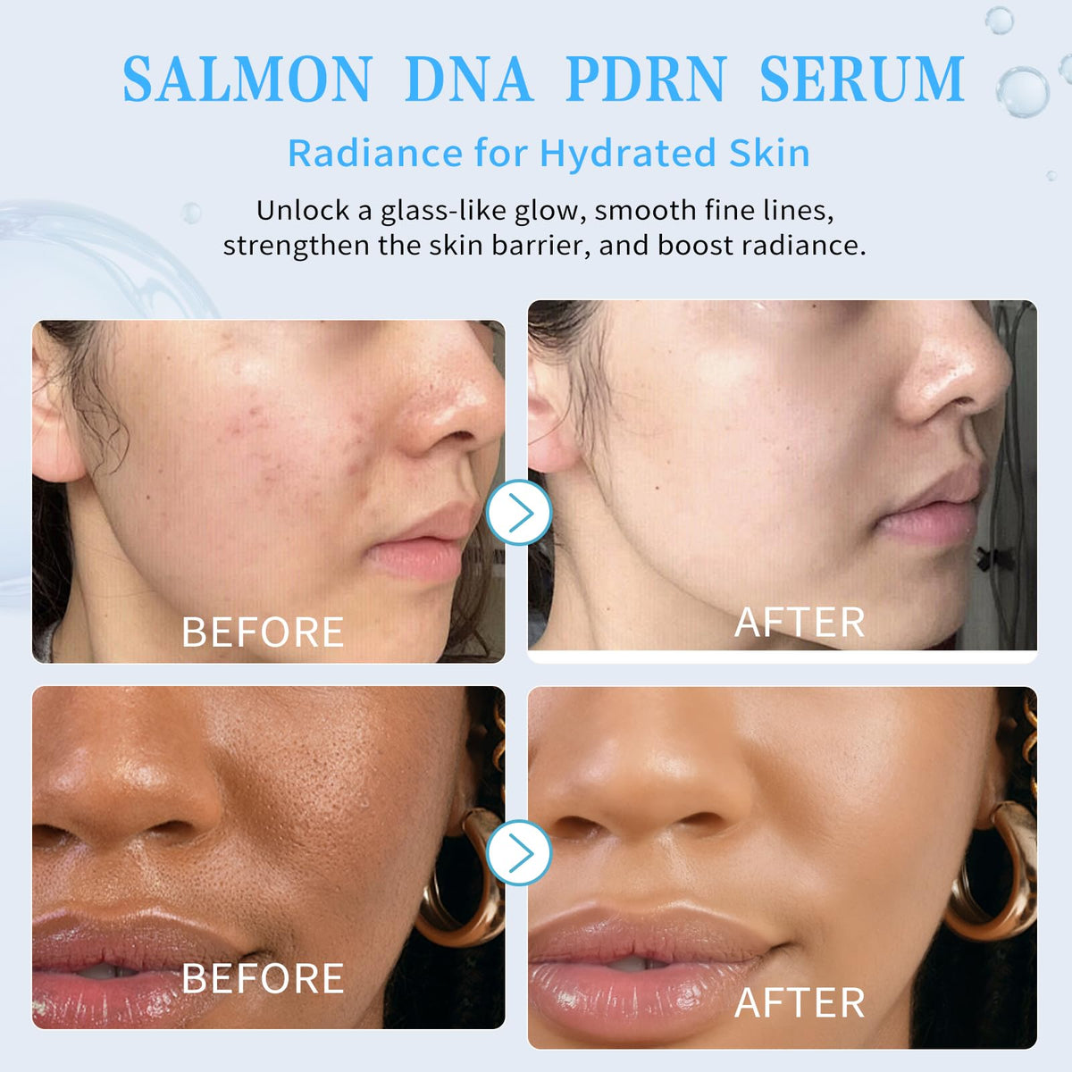 Dujoju ampoule close-up of serum texture highlighting fast absorption benefit