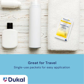 Dukal DawnMist open packet dispensing lotion indicating easy application