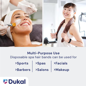 Dukal headband flat on surface showing soft texture and easy handling