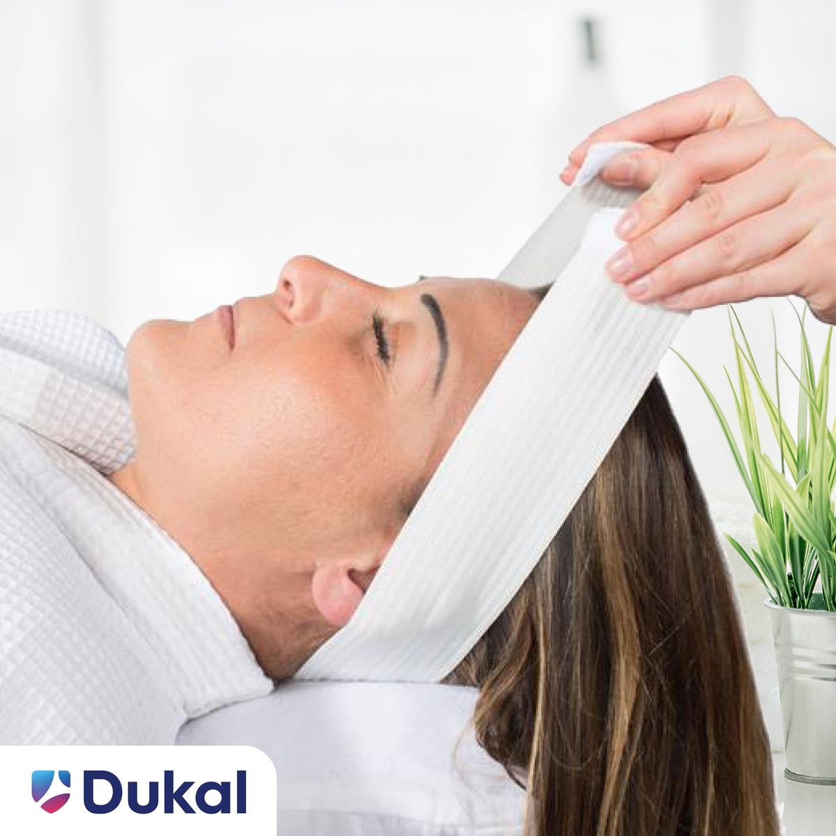Dukal headband 48-count box packaging ideal for salon supply storage