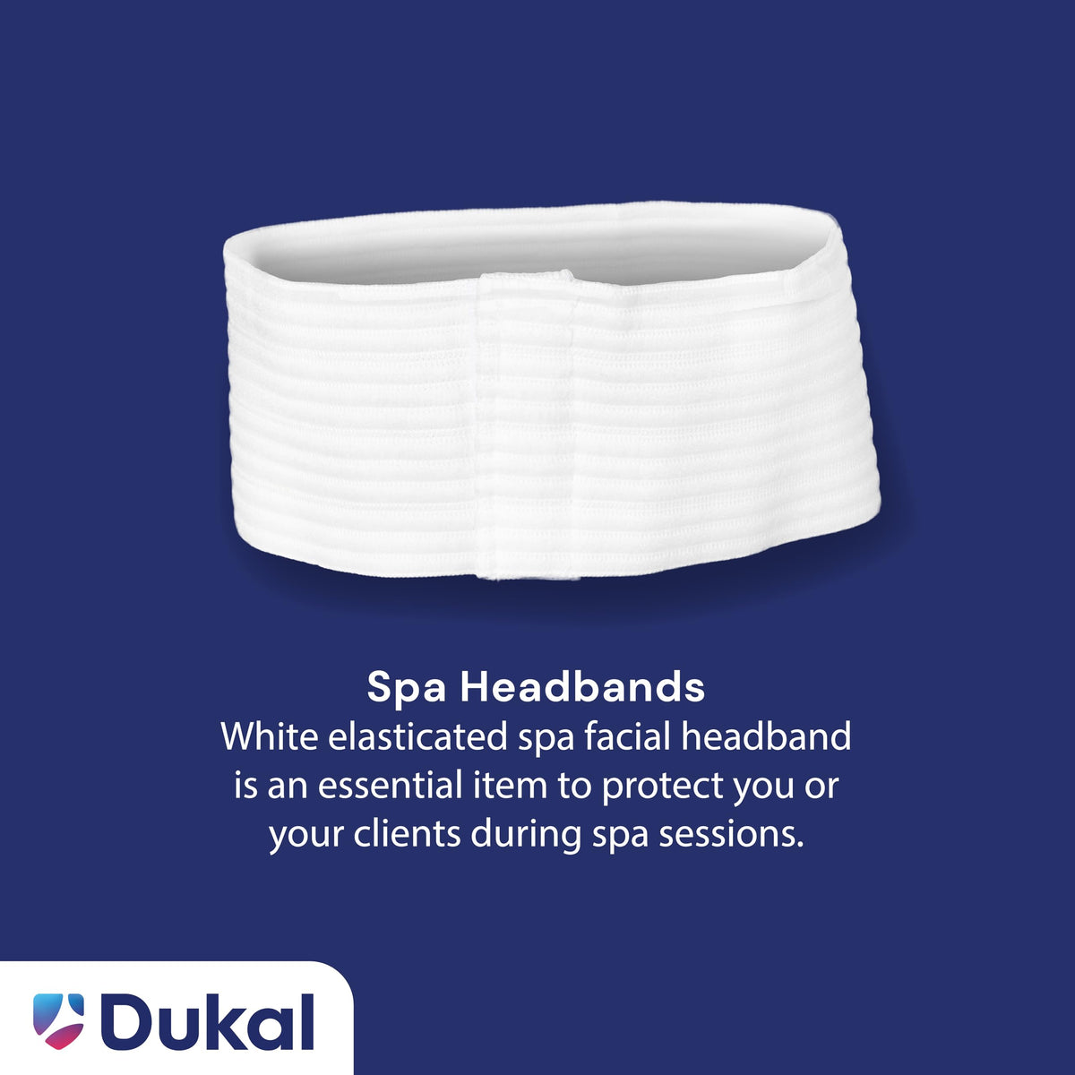 Dukal headband fabric stretch closeup demonstrating comfortable elasticity