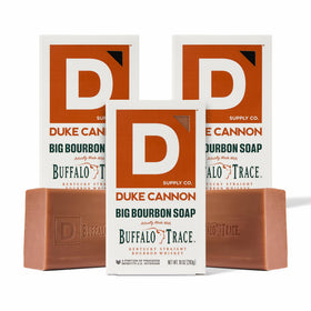Duke Cannon big brick front packaging showing durable three-pack benefit