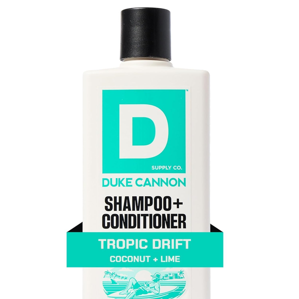 Duke Cannon bottle placed in shower setting conveying refreshing cooling effect