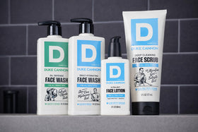 Duke Cannon pump action and lather close-up highlighting deep clean benefit