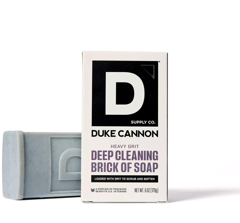 Duke Cannon front packaging showing mandarin and mint scent and bold branding