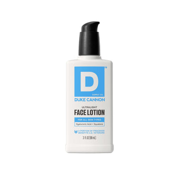 Duke Cannon front packaging shows 3 oz tube and clear branding for travel convenience