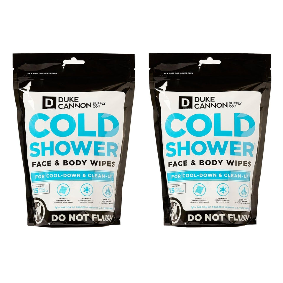 Duke Cannon front packaging showing two pouches and branding for easy grab-and-go