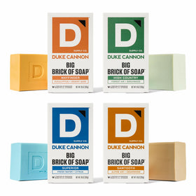 Duke Cannon front packaging showing the 4-pack and bold branding for confident grooming