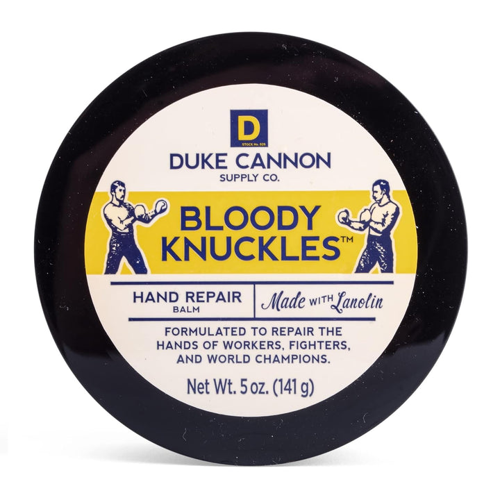 Duke Cannon front tin showing product and durable packaging for easy storage