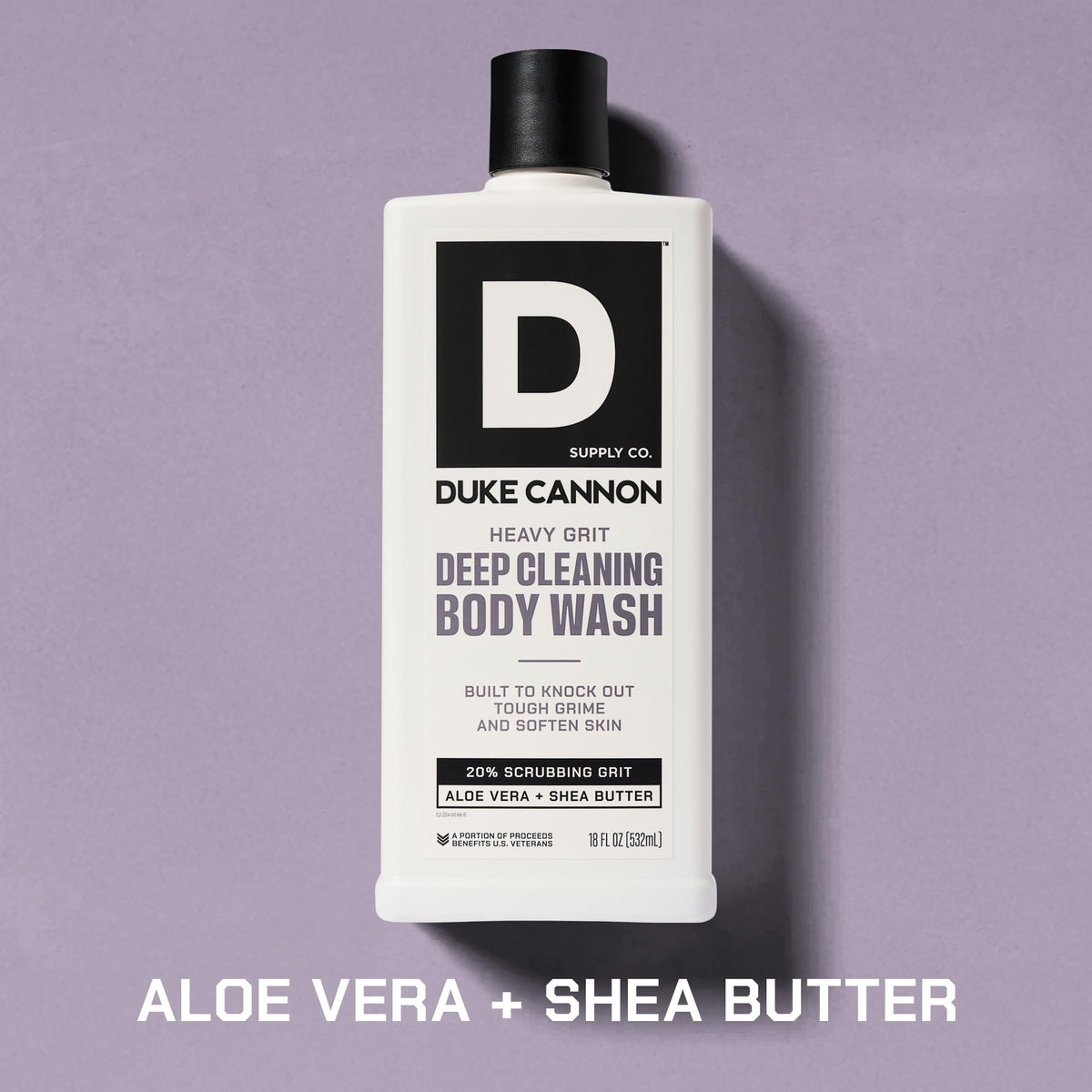 Duke Cannon pour texture on hand highlighting gritty deep-clean performance