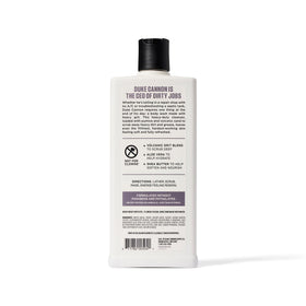 Duke Cannon scent notes display with citrus and cedarwood for refreshing aroma