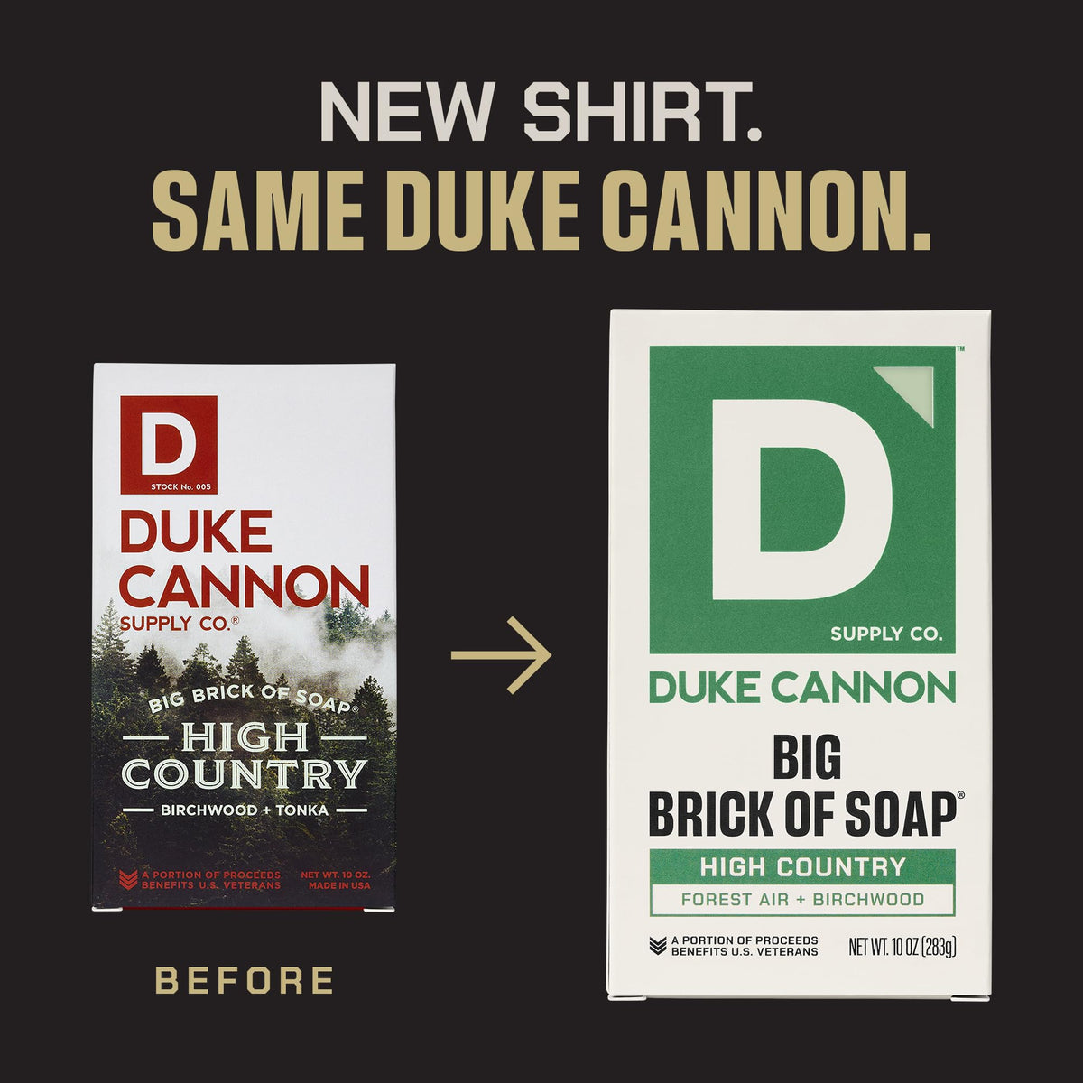 Duke Cannon High Country bar shown with herbs and mountain imagery for crisp freshness