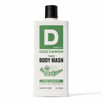 Duke Cannon front packaging showing bold label and High Country scent benefit