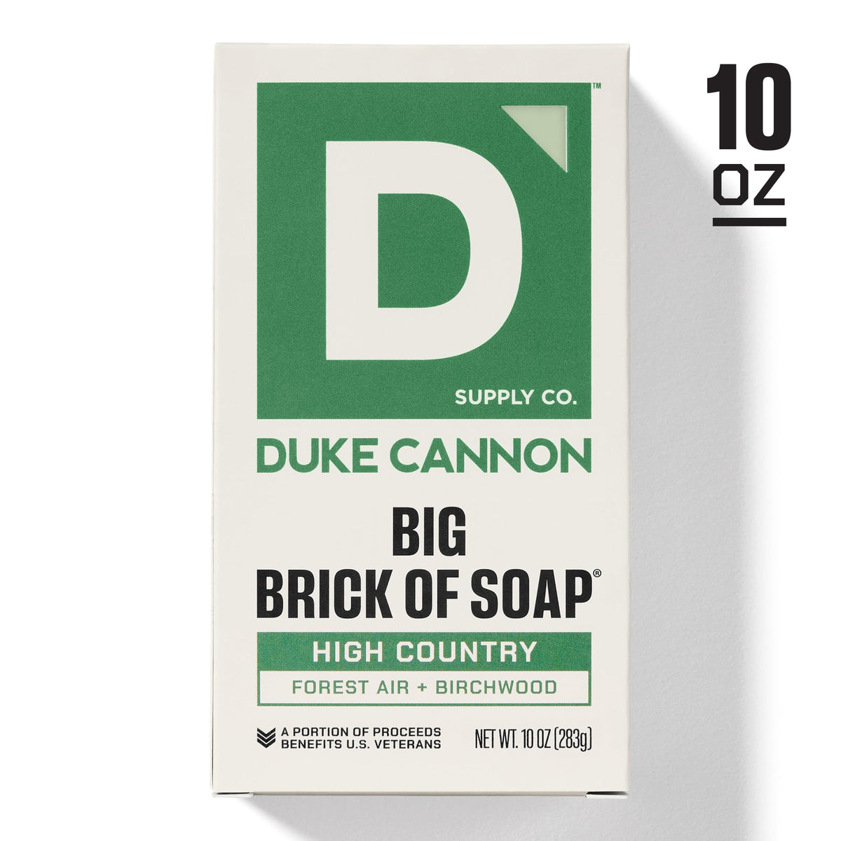 Duke Cannon ingredient label detail showing scent notes and quality