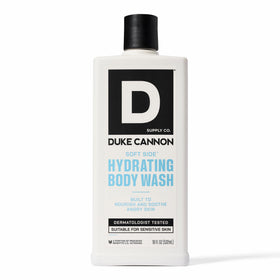 Duke Cannon front packaging showing 18oz bottle and product name for clear identification