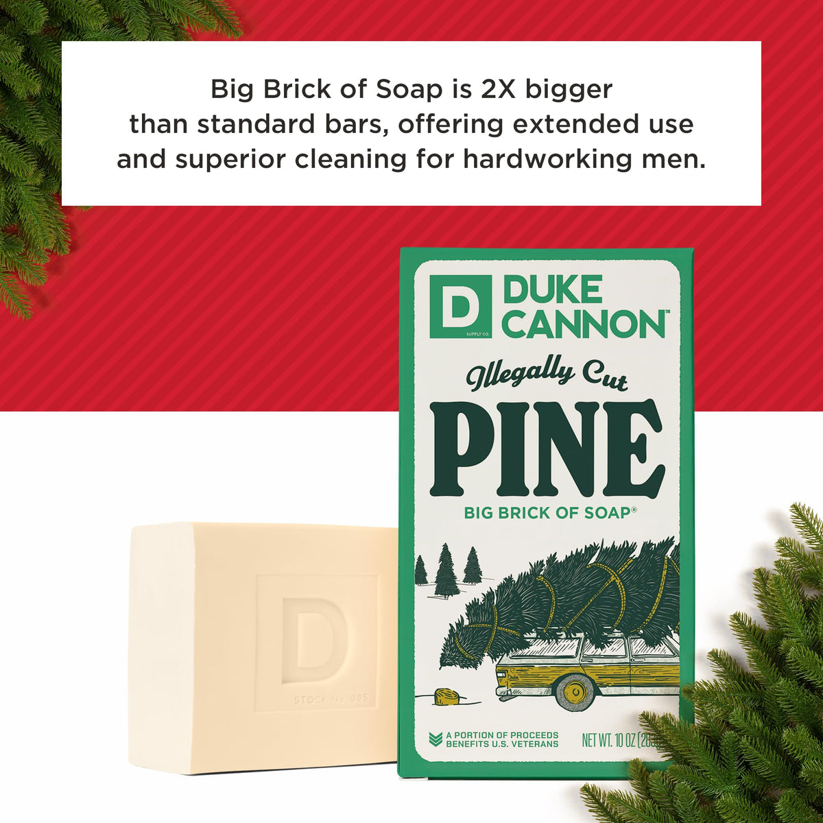 Duke Cannon bar in use on a shower shelf creating rich lather for efficient cleaning