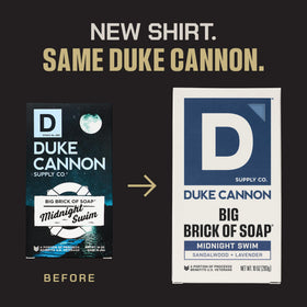 Duke Cannon soap in shower setting demonstrating everyday grooming use