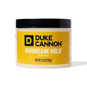 Close-up of Duke Cannon label and ingredients highlighting plant thickeners benefit