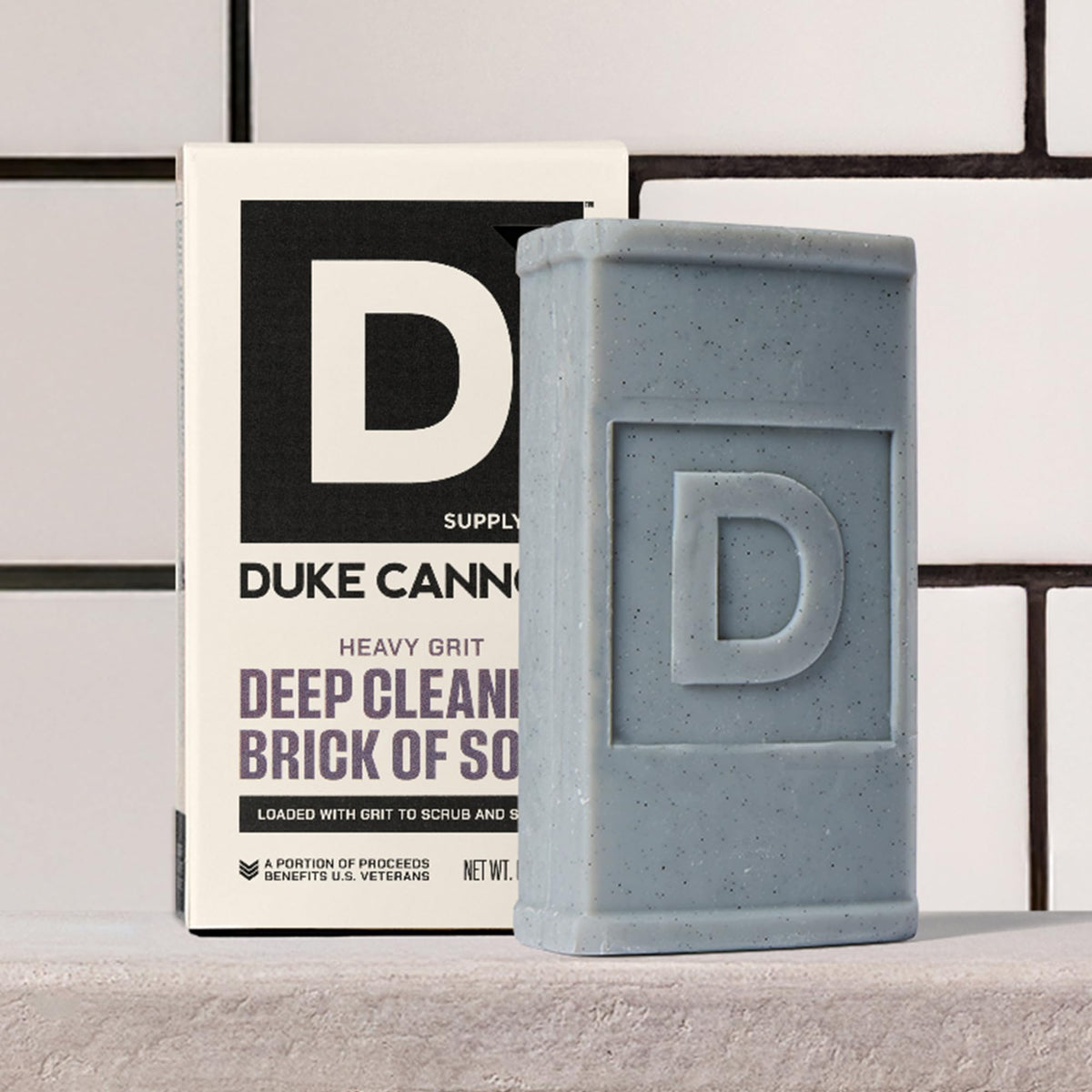 Duke Cannon label detail listing aloe vera and shea butter benefits