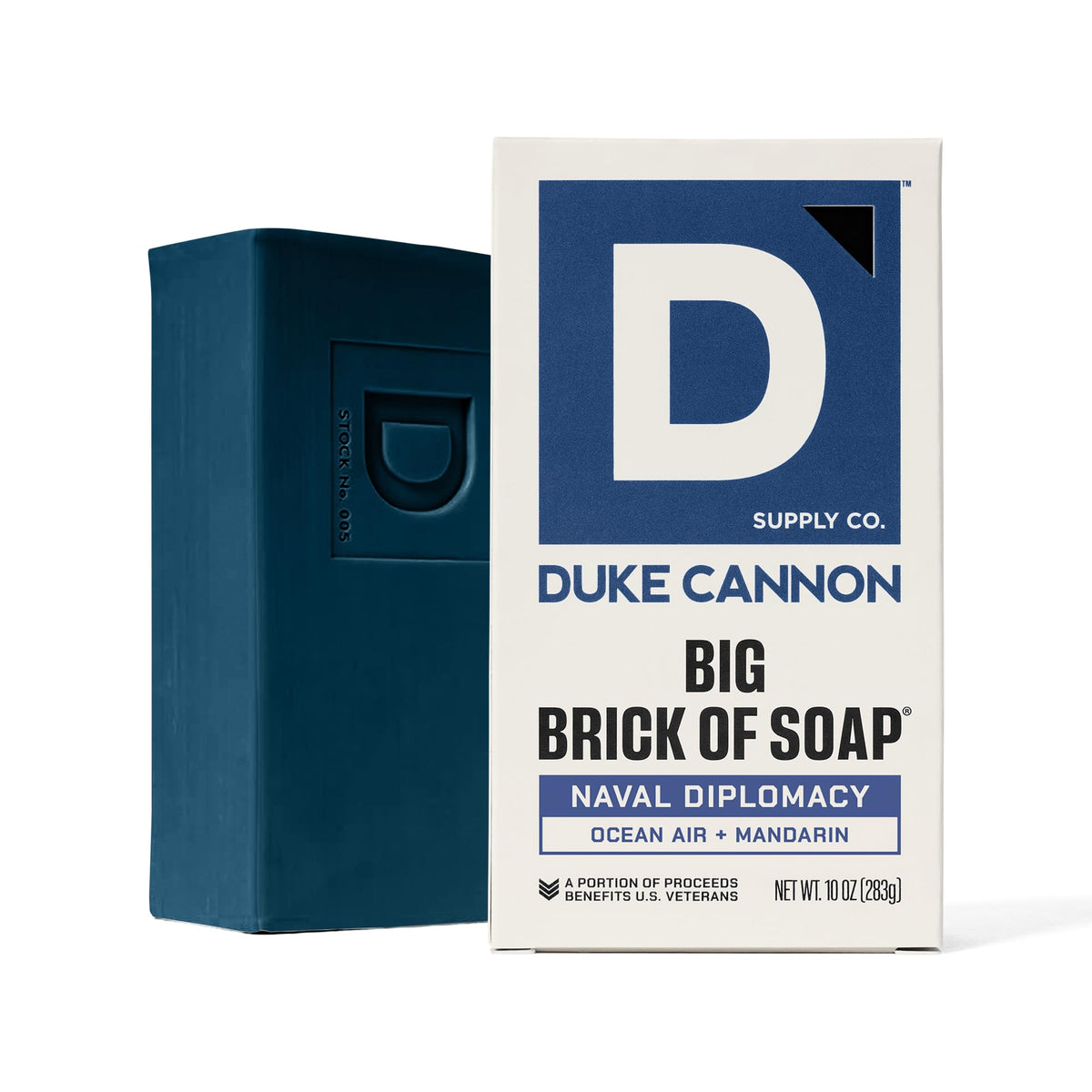 Duke Cannon soap positioned on shower shelf for everyday freshness