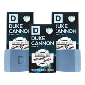 Duke Cannon product front packaging showing three bars and scent