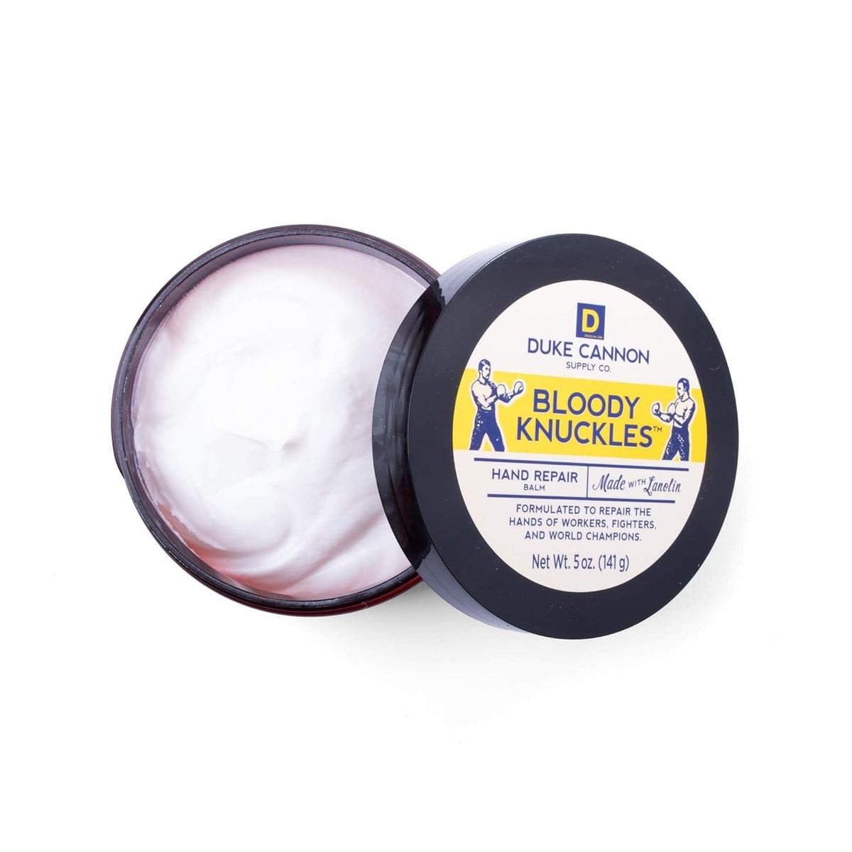 Duke Cannon open balm texture close-up highlighting rich lanolin moisturization