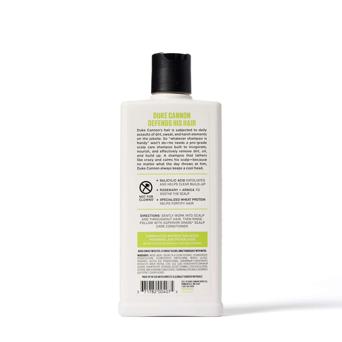 Duke Cannon pump dispensing rich lather for effective cleansing
