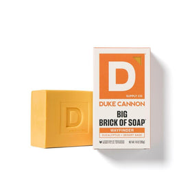 Duke Cannon close-up of a single 10 oz brick bar highlighting dense texture and durability