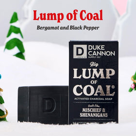 Duke Cannon charcoal soap close-up revealing activated-charcoal texture for deeper clean