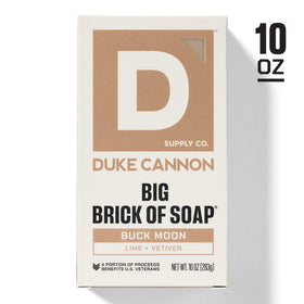Duke Cannon soap resting on a draining dish to highlight proper storage benefit