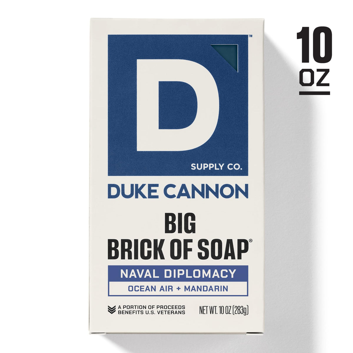 Duke Cannon soap beside ruler illustrating extended longevity