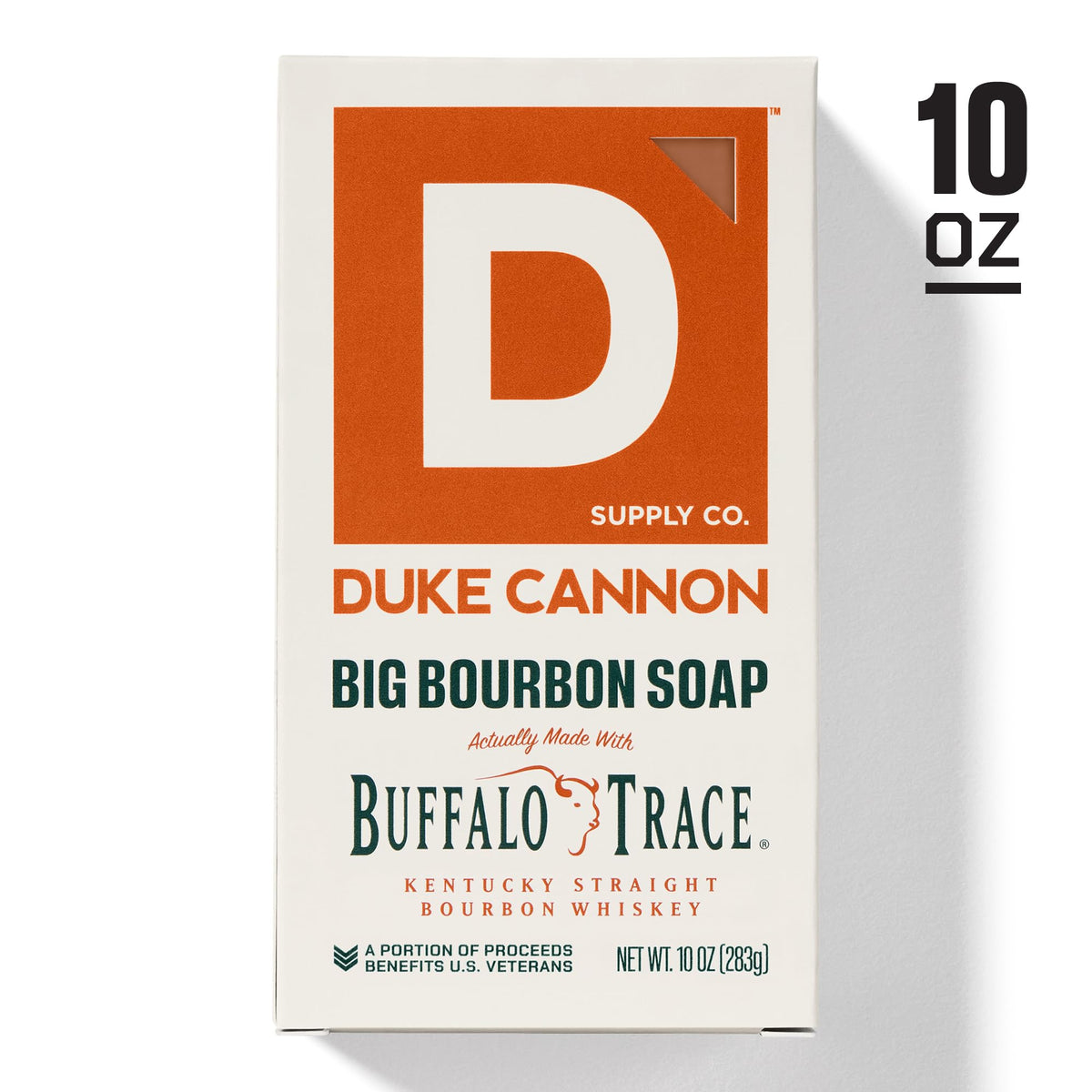 Duke Cannon soap label close-up listing ingredients for product transparency