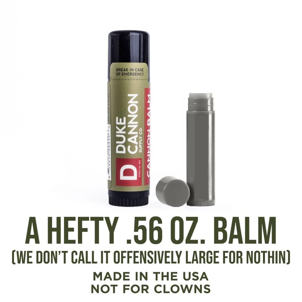 Duke Cannon balm texture close-up highlighting creamy beeswax and moisturization