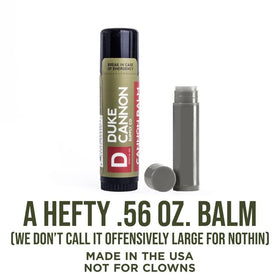 Duke Cannon balm texture close-up highlighting creamy beeswax and moisturization
